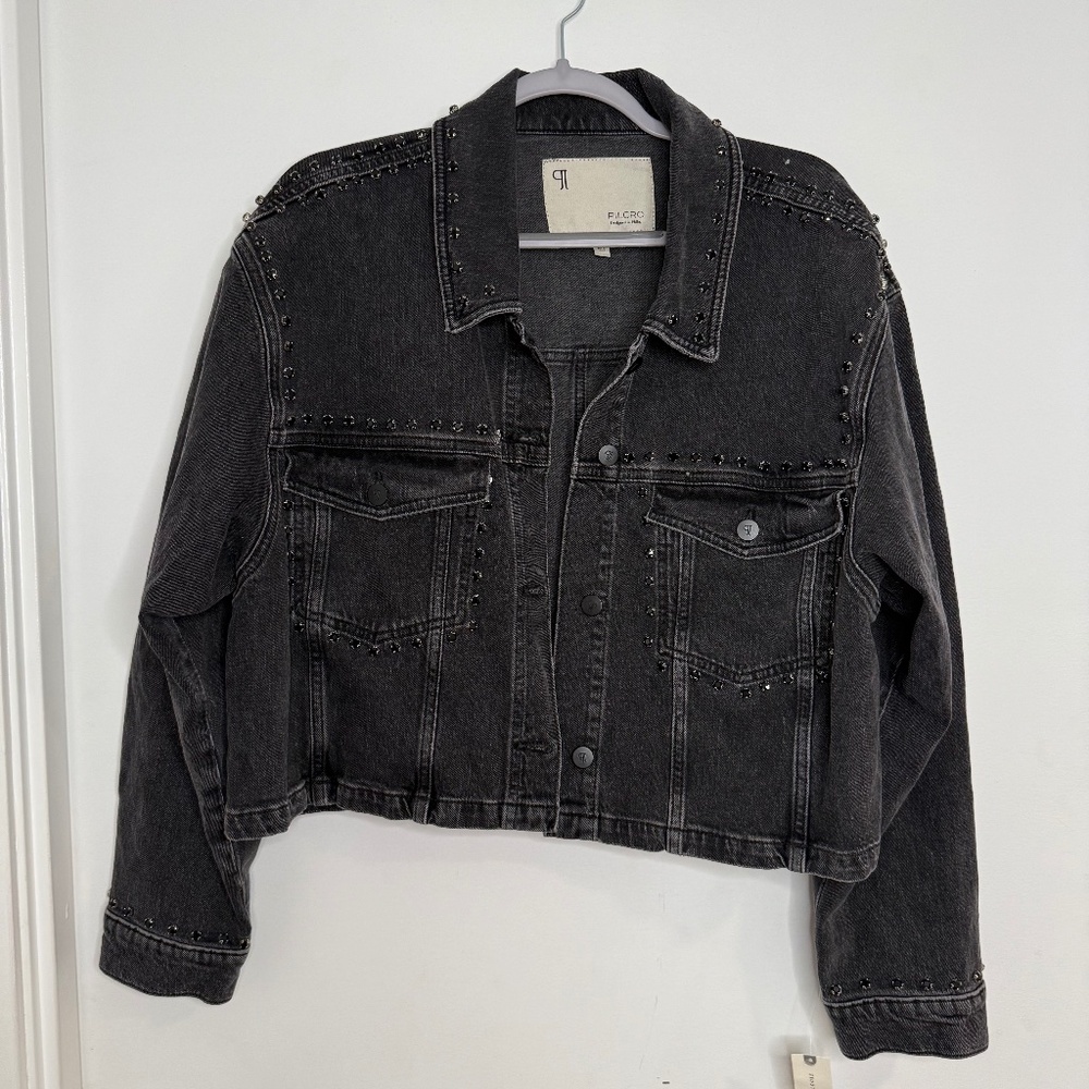 🖤 Pilcro by Anthropologie Studded Black Denim Jacket 🖤
